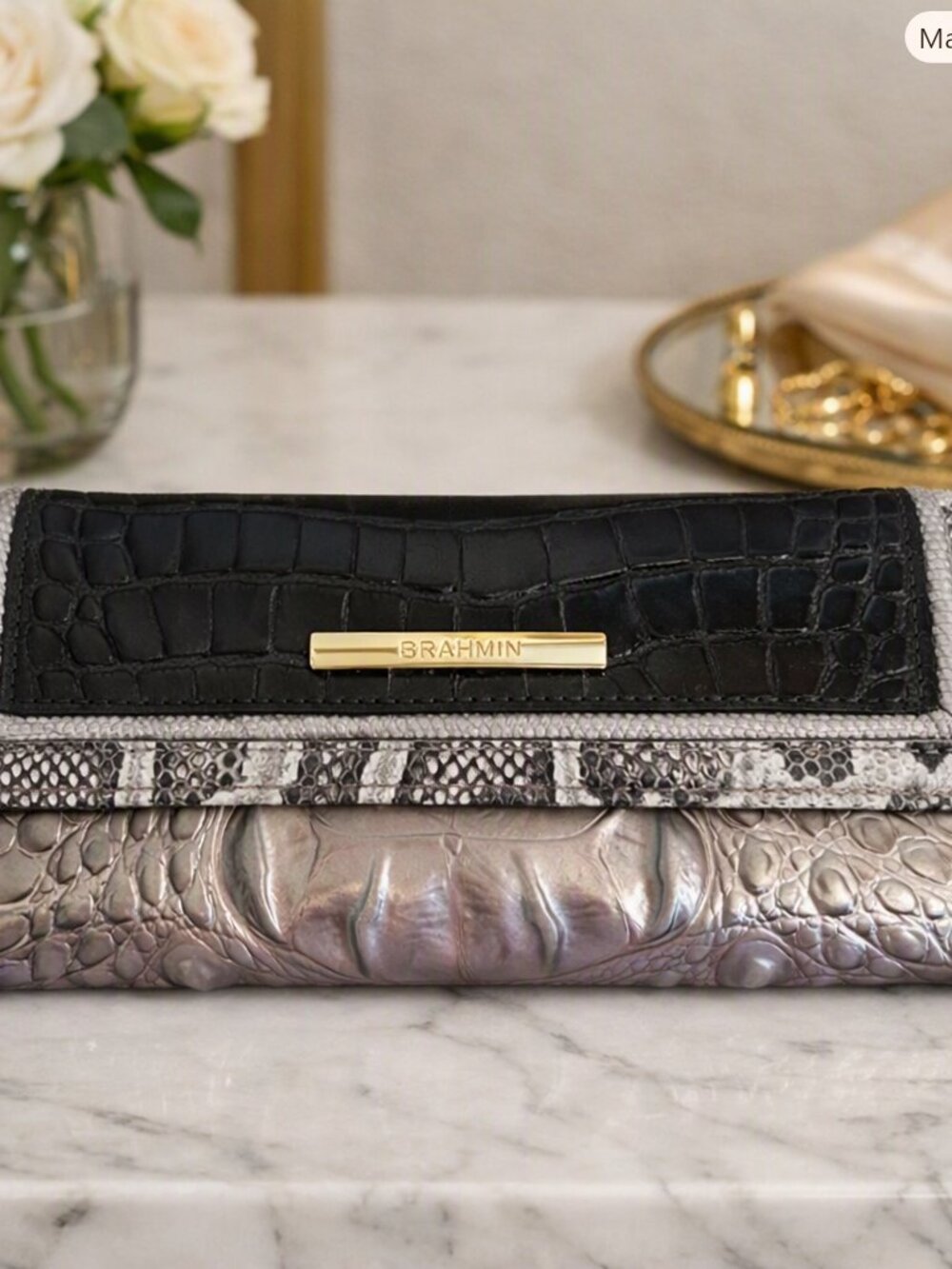 Brahmin Cordelia Wallet – Mellow Rose Jessamine – Genuine Leather – NWT